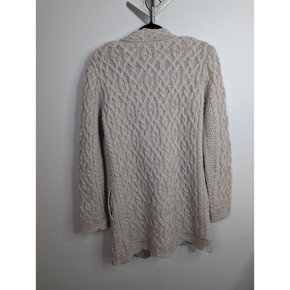 Aran Ireland Long Button Cardigan 100% Merino Wool Womens Size: S - Picture 6 of 9